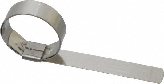Ideal Tridon HBCP6S Band Clamp Preformed Center Punch Type Clamps, 5/8" Wide, 0.025" Thick, 201  Stainless Steel