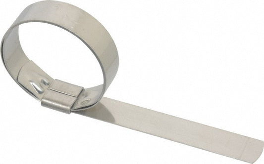 Ideal Tridon HBCP7S Band Clamp Preformed Center Punch Type Clamps, 5/8" Wide, 0.025" Thick, 201  Stainless Steel