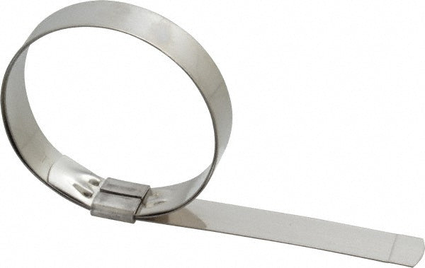 Ideal Tridon HBCP10S Band Clamp Preformed Center Punch Type Clamps, 5/8" Wide, 0.025" Thick, 201  Stainless Steel