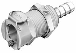 CPC Colder Products PMCD1604NA 1/8" Nominal Flow, 1/4" ID, Female, Panel Mount Hose Barb-Female Socket