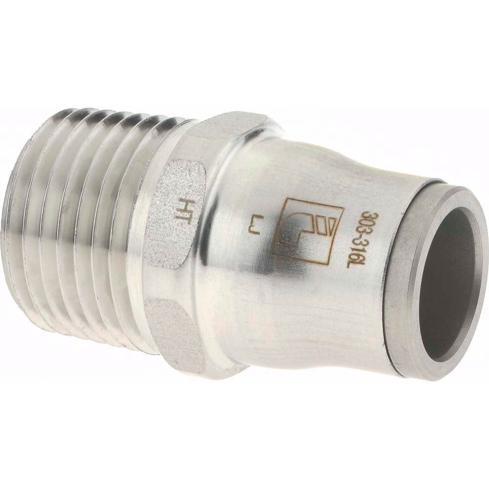 Legris 3805 62 22 Push-To-Connect Tube to Male & Tube to Male NPT Tube Fitting Male Connector, 1/2" Thread, 1/2" OD