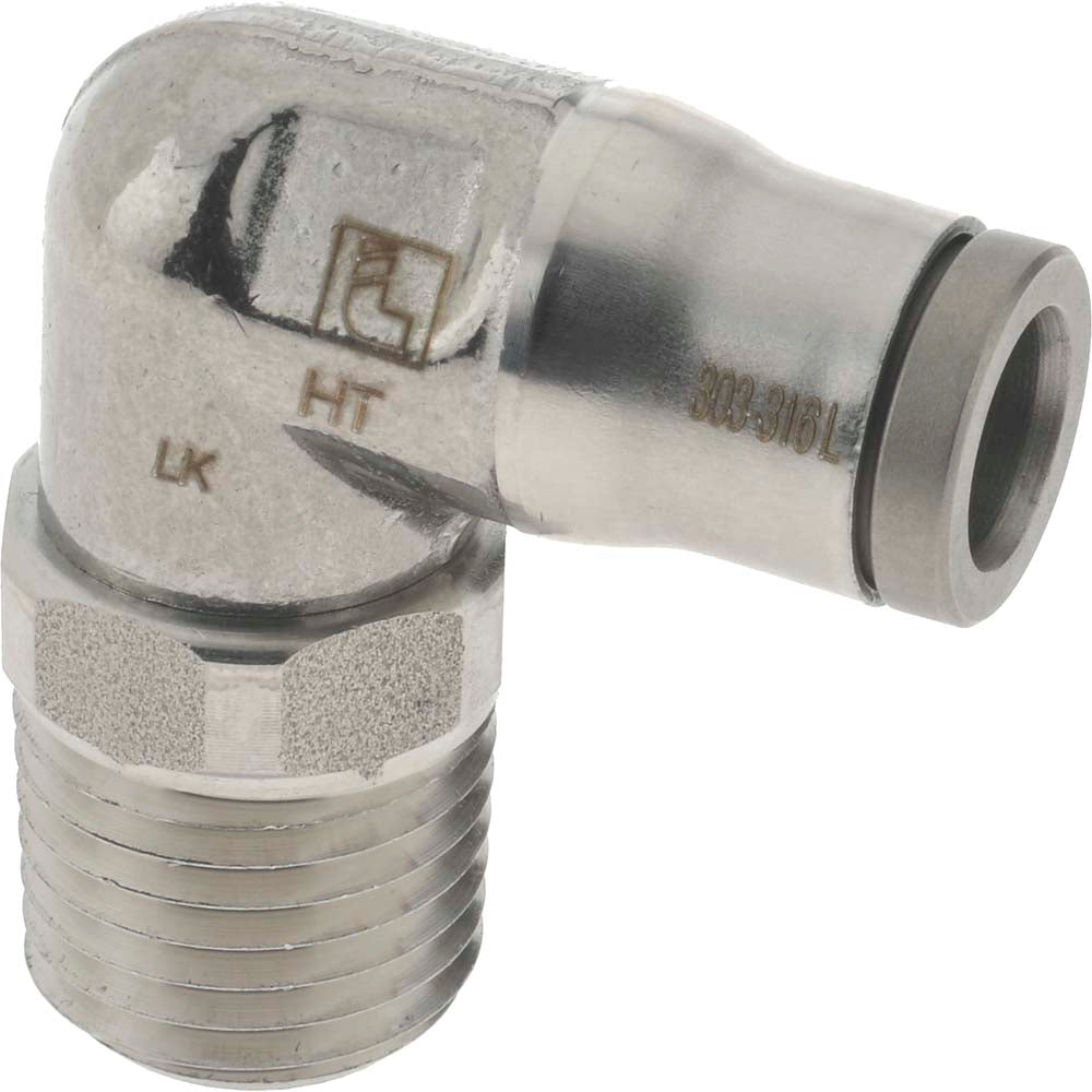 Legris 3889 56 14 Push-To-Connect Tube to Male & Tube to Male NPT Tube Fitting Male Elbow, 1/4" Thread, 1/4" OD