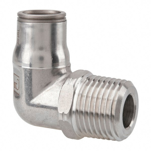 Legris 3889 62 22 Push-To-Connect Tube to Male & Tube to Male NPT Tube Fitting Male Elbow, 1/2" Thread, 1/2" OD