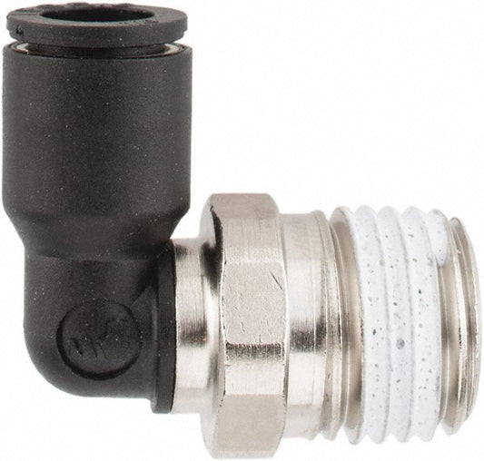 Legris 3109 56 14 Push-to-Connect Tube Fitting Male Elbow, 1/4" Thread, 1/4" OD