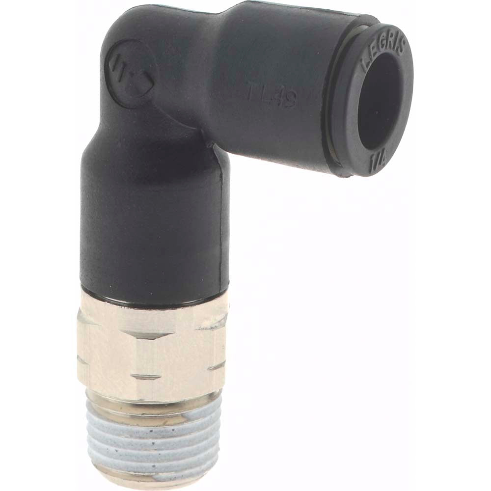 Legris 3129 56 11 Push-To-Connect Tube to Male NPT Tube Fitting Extended Male Elbow, 1/8" Thread, 1/4" OD