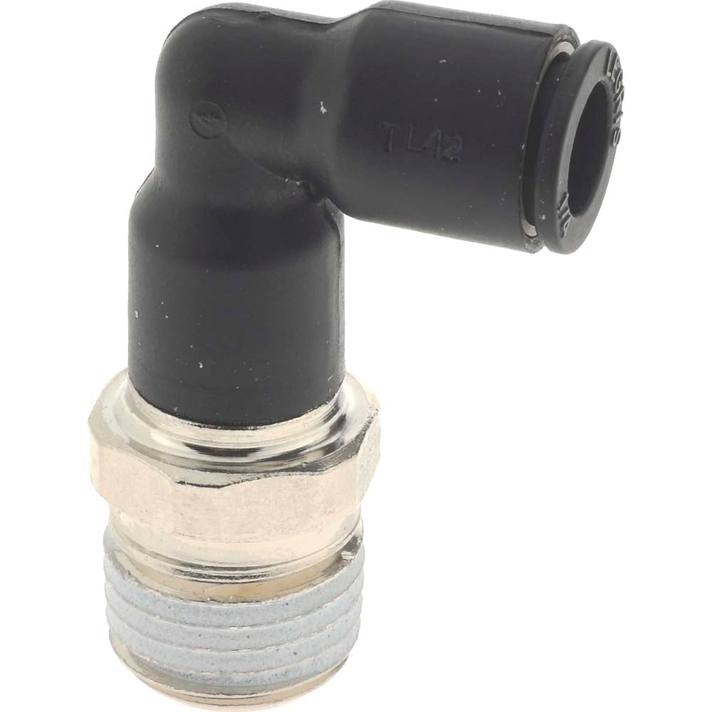 Legris 3129 56 14 Push-To-Connect Tube to Male NPT Tube Fitting Extended Male Elbow, 1/4" Thread, 1/4" OD