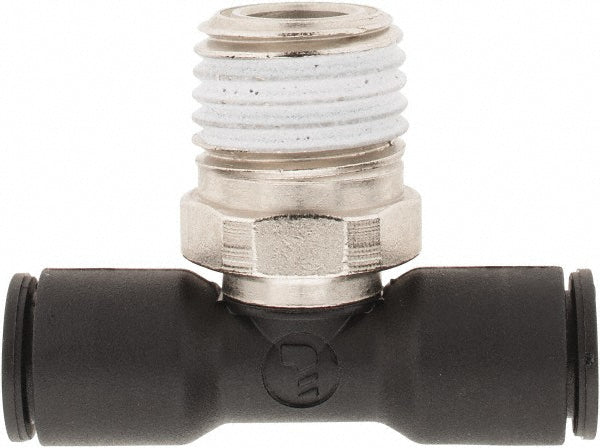 Legris 3108 56 14 Push-To-Connect Tube Fitting Male Branch Tee, 1/4" Thread, 1/4" OD