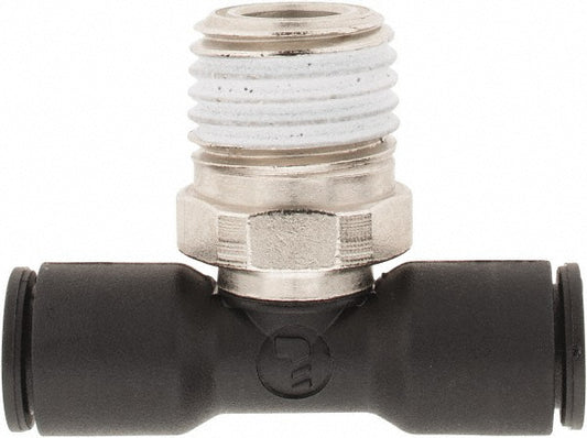 Legris 3108 56 14 Push-To-Connect Tube Fitting Male Branch Tee, 1/4" Thread, 1/4" OD