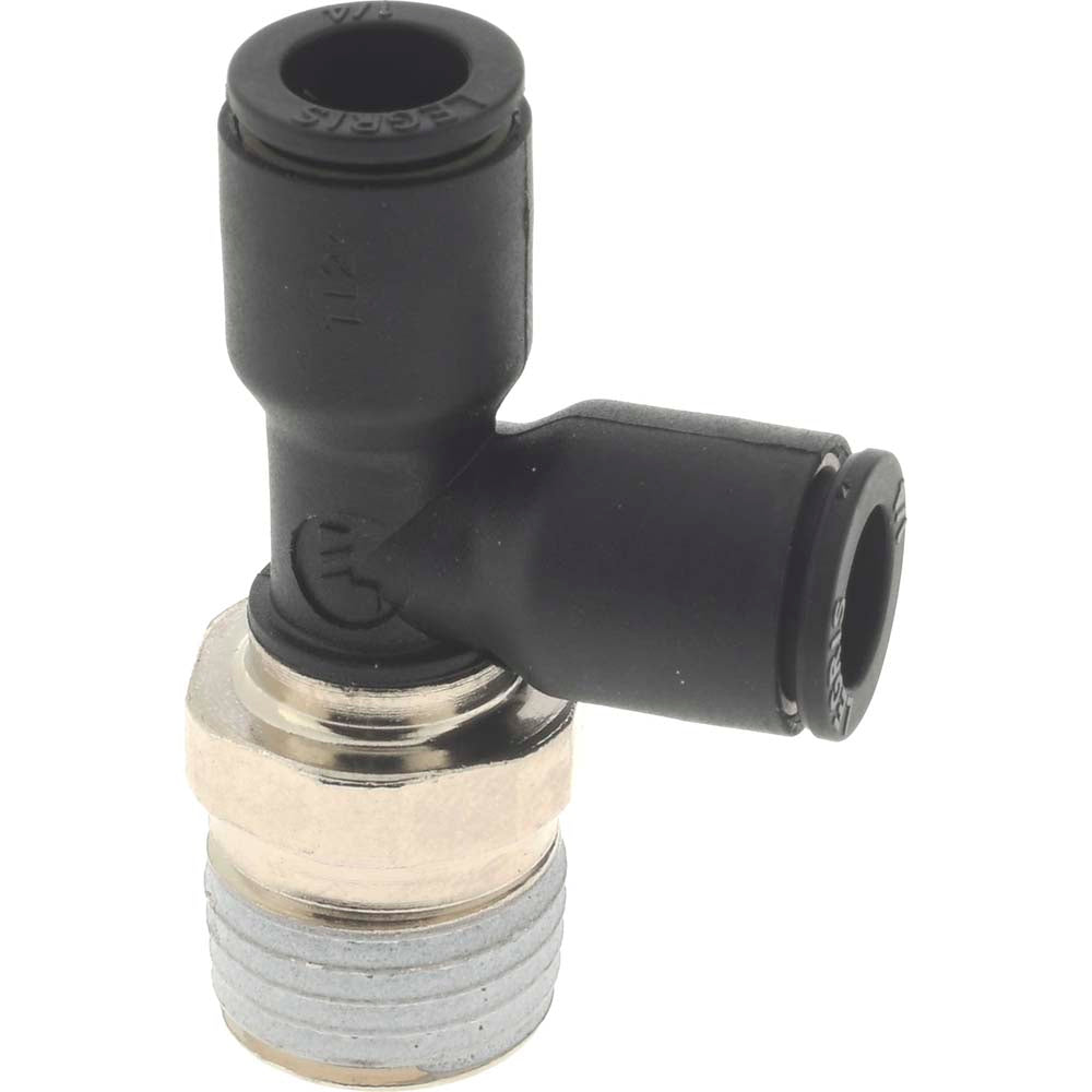 Legris 3103 56 14 Push-To-Connect Tube Fitting Male Run Tee, 1/4" Thread, 1/4" OD