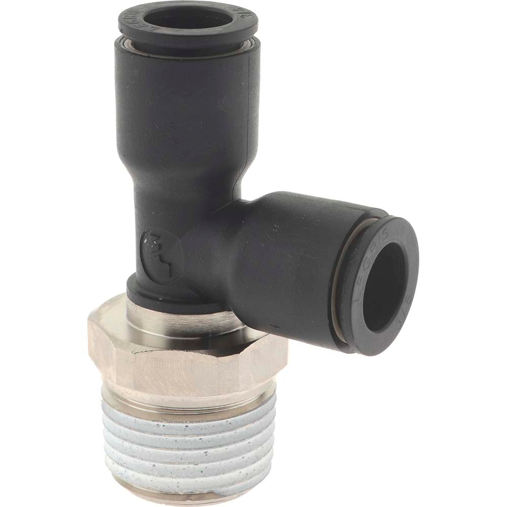 Legris 3103 60 22 Push-To-Connect Tube Fitting Male Run Tee, 1/2" Thread, 3/8" OD