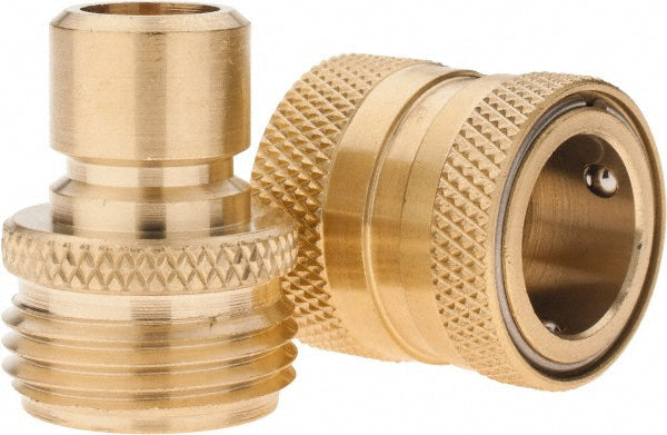 Coilhose Pneumatics 100K Garden Hose Coupler & Connector Set 3/4", Brass