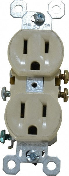 Pass & Seymour 3232I Straight Blade Duplex Receptacle NEMA 5-15R, 15 Amps, Self-Grounding