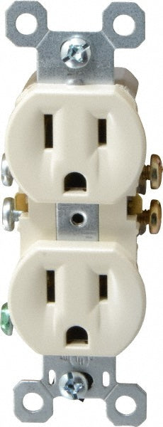 Pass & Seymour 3232LA Straight Blade Duplex Receptacle NEMA 5-15R, 15 Amps, Self-Grounding