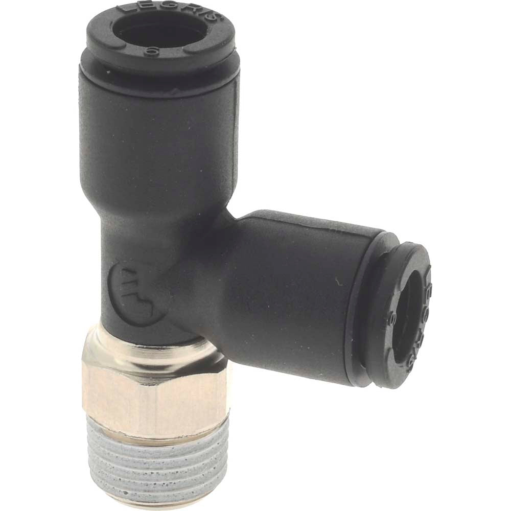 Legris 3103 06 10 Push-To-Connect Tube Fitting Male Run Tee, 1/8" Thread