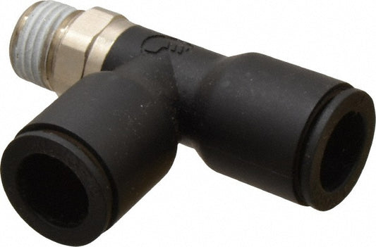 Legris 3103 12 13 Push-To-Connect Tube Fitting Male Run Tee, 1/4" Thread