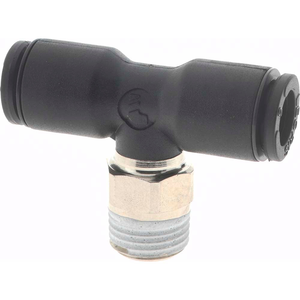 Legris 3108 06 10 Push-To-Connect Tube to Male BSPT Tube Fitting Male Branch Tee, 1/8" Thread
