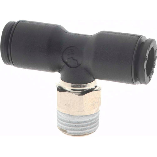 Legris 3108 06 10 Push-To-Connect Tube to Male BSPT Tube Fitting Male Branch Tee, 1/8" Thread