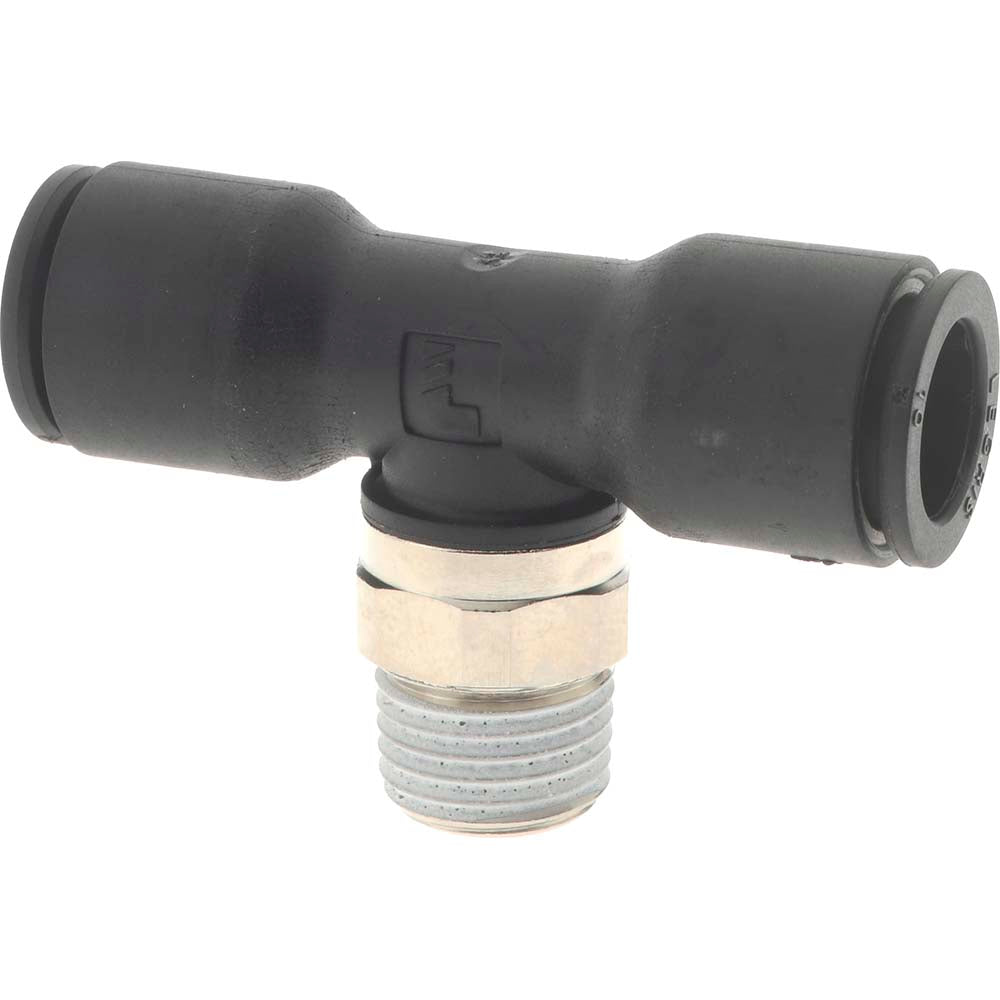 Legris 3108 10 13 Push-To-Connect Tube to Male BSPT Tube Fitting Male Branch Tee, 1/4" Thread