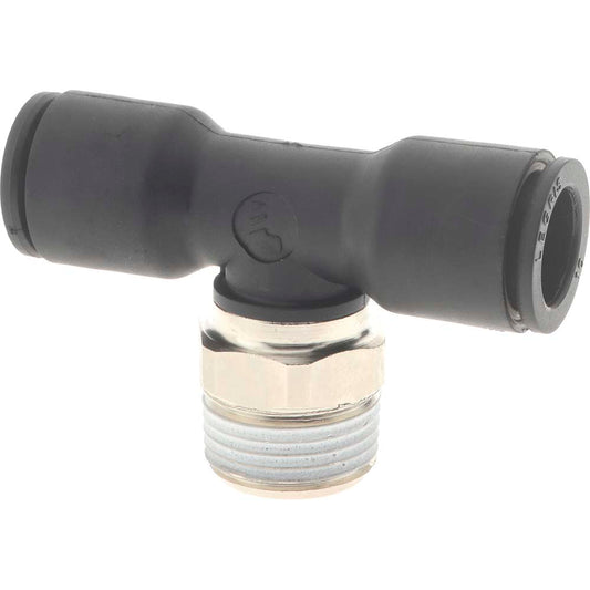 Legris 3108 10 17 Push-To-Connect Tube to Male BSPT Tube Fitting Male Branch Tee, 3/8" Thread