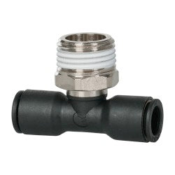 Legris 3108 10 21 Push-To-Connect Tube to Male BSPT Tube Fitting Male Branch Tee, 1/2" Thread