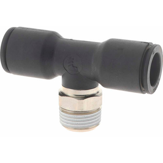 Legris 3108 12 17 Push-To-Connect Tube to Male BSPT Tube Fitting Male Branch Tee, 3/8" Thread