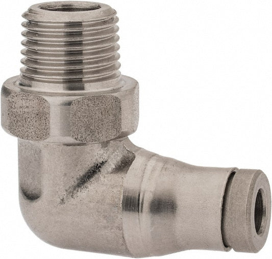 Legris 3889 04 10 Push-To-Connect Tube to Male & Tube to Male BSPT Tube Fitting Male Elbow, 1/8" Thread