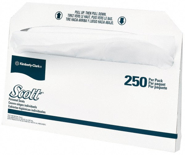 Scott 39000 20 Qty 250 Sheet 17" Long x 14-1/2" Wide White Toilet Seat Covers