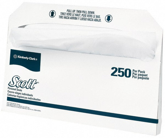 Scott 39000 20 Qty 250 Sheet 17" Long x 14-1/2" Wide White Toilet Seat Covers