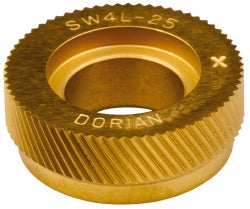 Dorian Tool 73310128116 Standard Knurl Wheel 1" Dia, 90 &deg Tooth Angle, 25 TPI, Diagonal, Cobalt