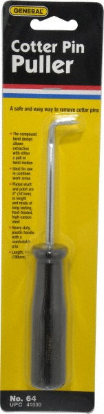General 64 7-1/2" OAL Carbon Steel Cotter Pin Puller Awl