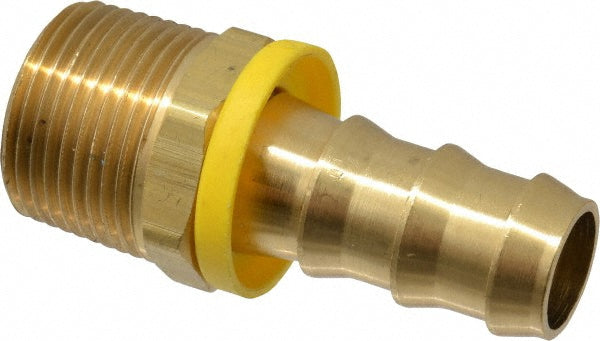 Dixon Valve & Coupling 2721012C Barbed Push-On Hose Male Connector 3/4" NPTF, Brass, 5/8" Barb