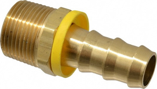 Dixon Valve & Coupling 2721012C Barbed Push-On Hose Male Connector 3/4" NPTF, Brass, 5/8" Barb