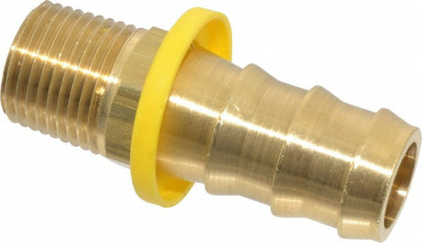 Dixon Valve & Coupling 2721208C Barbed Push-On Hose Male Connector 1/2" NPTF, Brass, 3/4" Barb