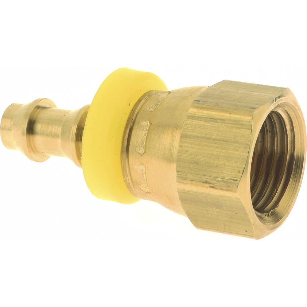 Dixon Valve & Coupling 2880409C Barbed Push-On Hose Female Connector 9/16" UNF, Brass, 1/4" Barb