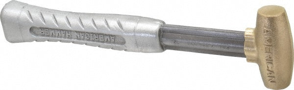 American Hammer AM1BRAG Non-Marring Hammer 1 lb, 1" Face Dia, Brass Head
