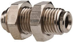 Norgren 120290400 Push-To-Connect Tube to Tube Tube Fitting Pneufit Bulkhead Union, Straight, M14 x 1.5 Thread, 1/4" OD