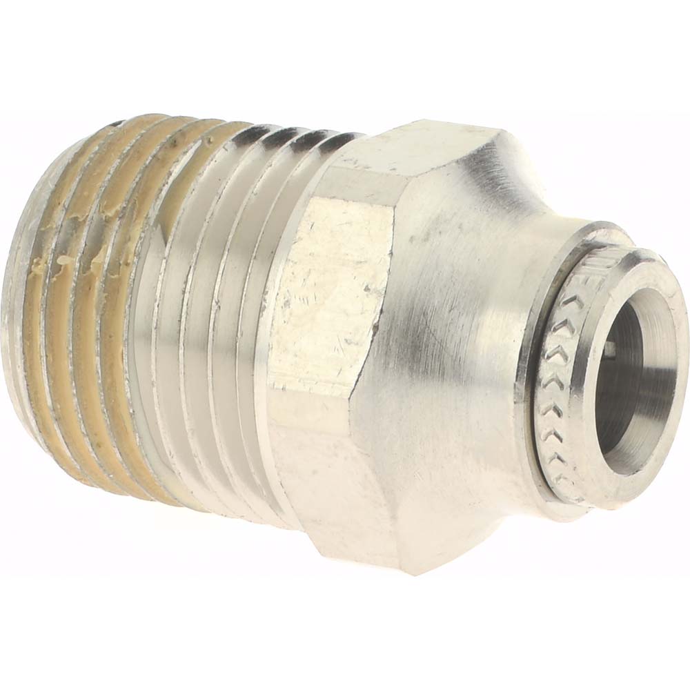 Norgren 124250438 Push-To-Connect Tube to Male & Tube to Male NPT Tube Fitting Pneufit Male Adapter, Straight, 3/8" Thread, 1/4" OD