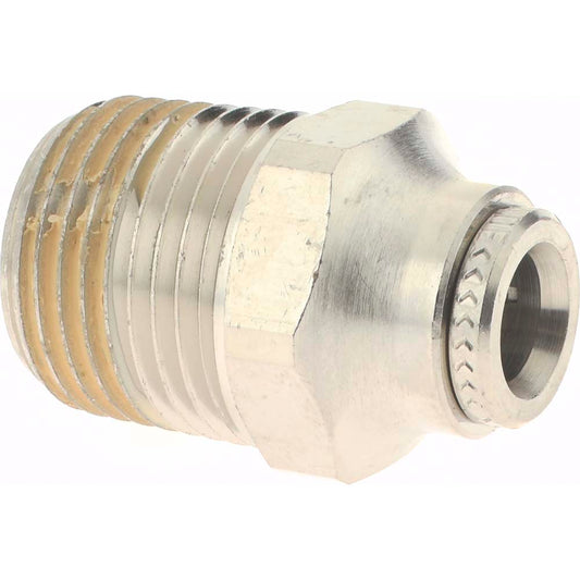 Norgren 124250438 Push-To-Connect Tube to Male & Tube to Male NPT Tube Fitting Pneufit Male Adapter, Straight, 3/8" Thread, 1/4" OD