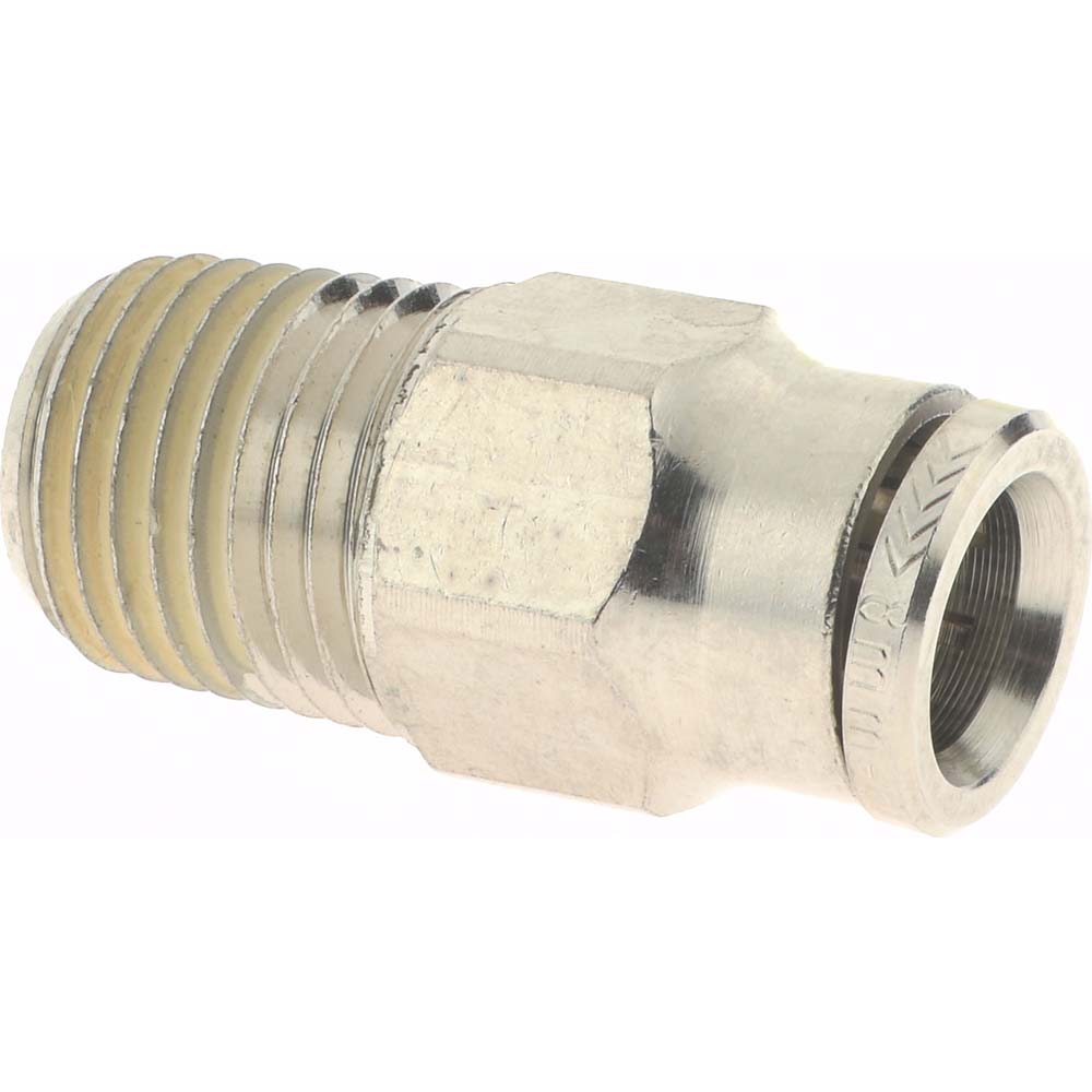 Norgren 124250528 Push-To-Connect Tube to Male & Tube to Male NPT Tube Fitting Pneufit Male Adapter, 1/4" Thread, 5/16" OD