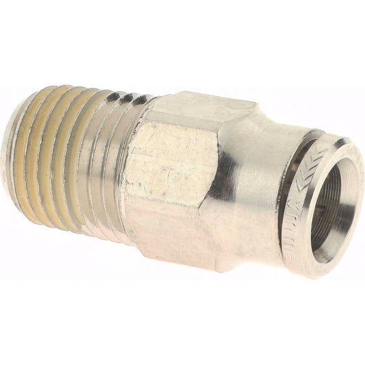 Norgren 124250528 Push-To-Connect Tube to Male & Tube to Male NPT Tube Fitting Pneufit Male Adapter, 1/4" Thread, 5/16" OD