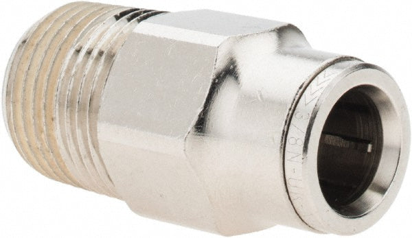 Norgren 124250638 Push-To-Connect Tube to Male & Tube to Male NPT Tube Fitting Pneufit Male Adapter, Straight, 3/8" Thread, 3/8" OD