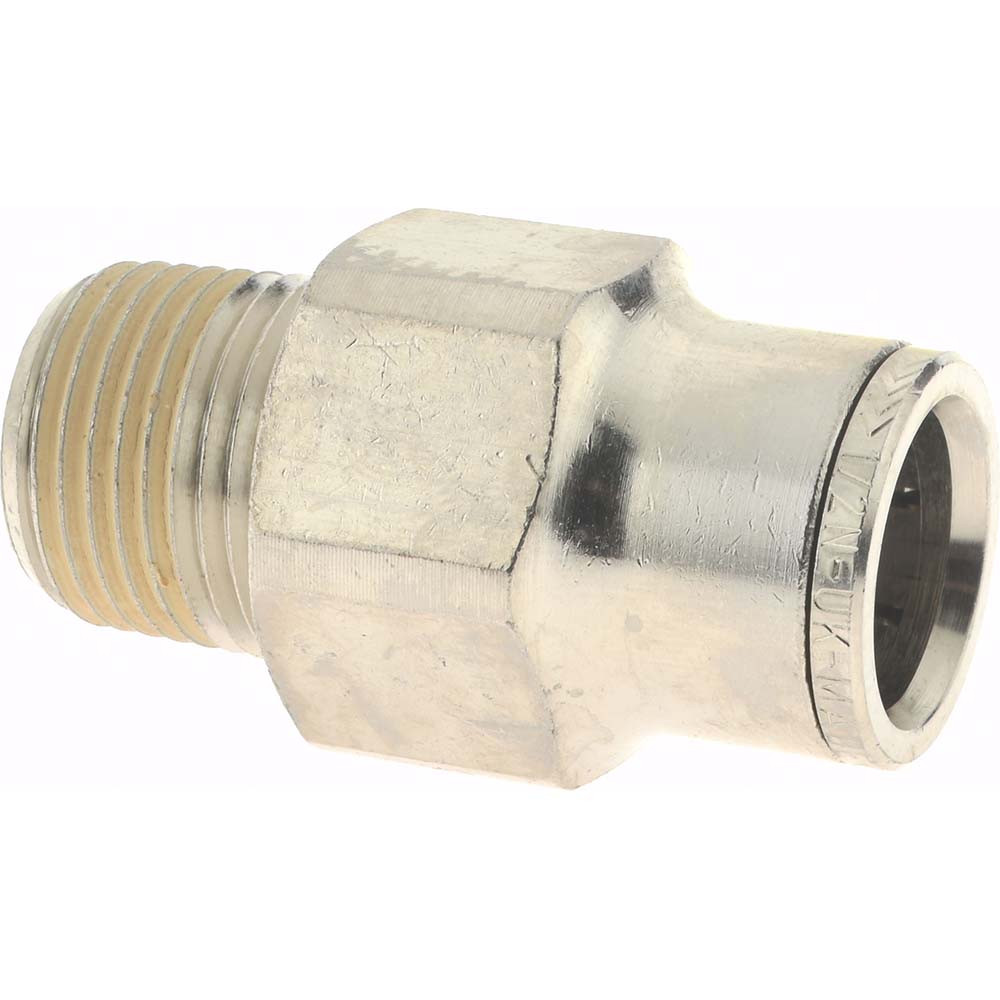 Norgren 124250738 Push-To-Connect Tube to Male & Tube to Male NPT Tube Fitting Pneufit Male Adapter, Straight, 3/8" Thread, 1/2" OD