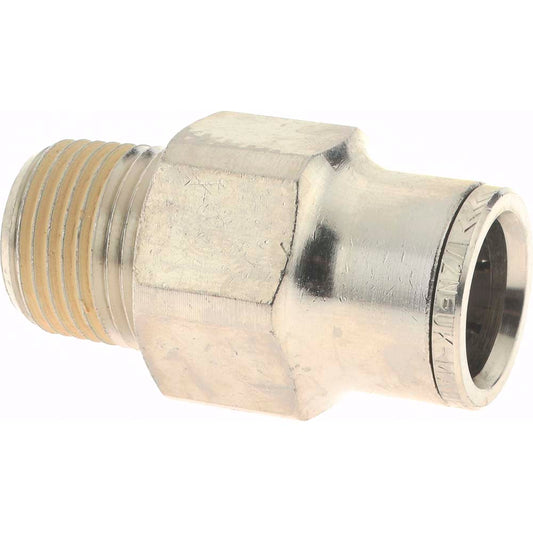 Norgren 124250738 Push-To-Connect Tube to Male & Tube to Male NPT Tube Fitting Pneufit Male Adapter, Straight, 3/8" Thread, 1/2" OD