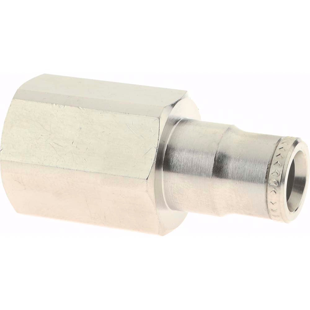 Norgren 124260428 Push-To-Connect Tube to Male & Tube to Male NPT Tube Fitting Pneufit Female Adapter, Straight, 1/4" Thread, 1/4" OD