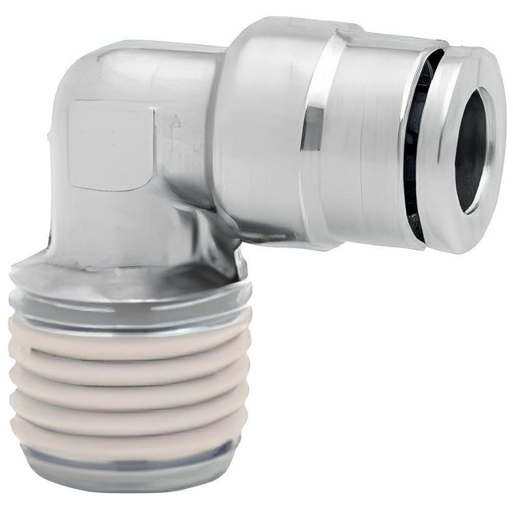 Norgren 124450318 Push-To-Connect Tube to Male & Tube to Male NPT Tube Fitting Pneufit Fixed Male Elbow, 1/8" Thread, 3/16" OD