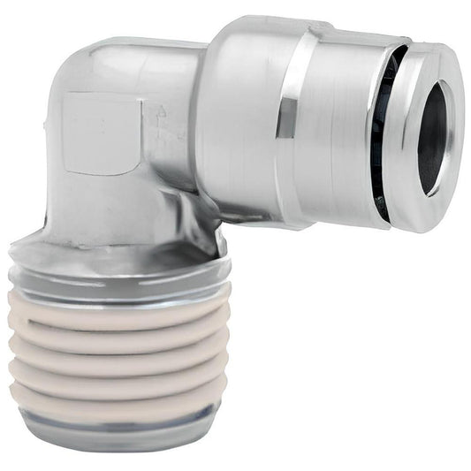 Norgren 124450318 Push-To-Connect Tube to Male & Tube to Male NPT Tube Fitting Pneufit Fixed Male Elbow, 1/8" Thread, 3/16" OD