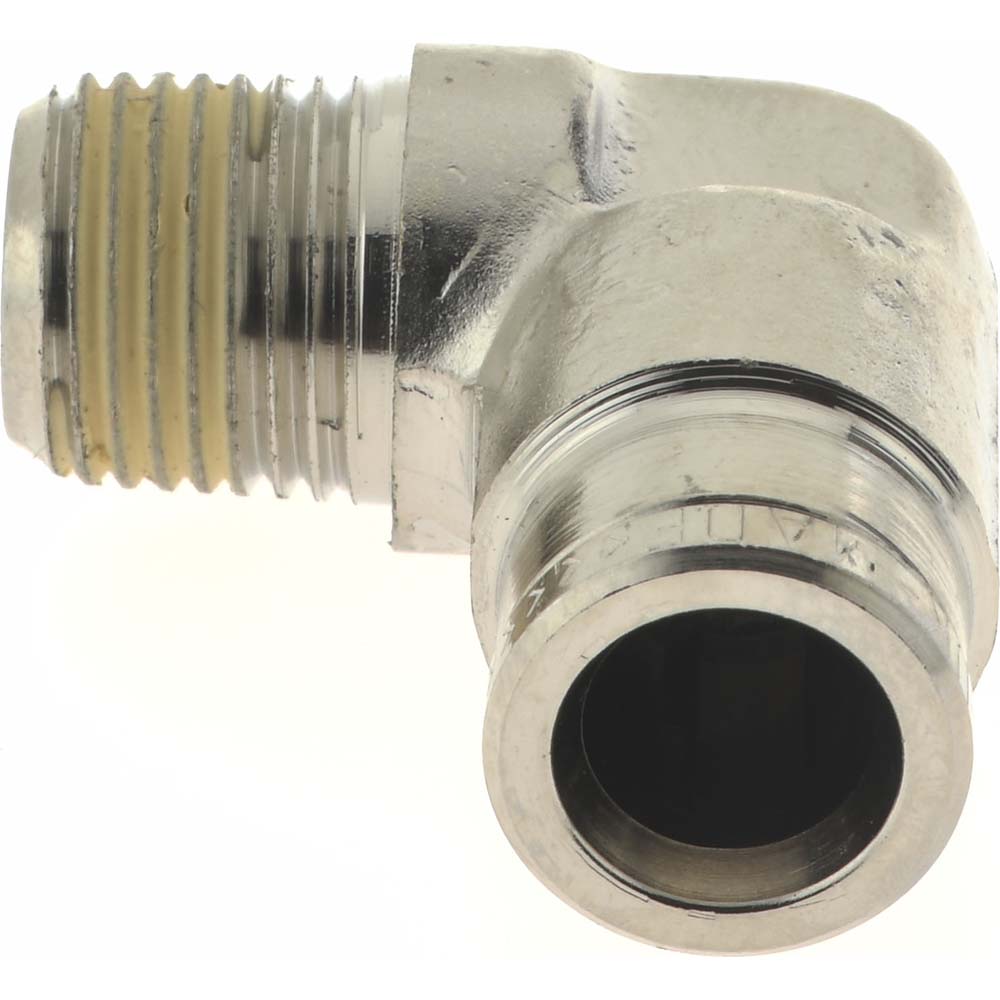 Norgren 124450418 Push-To-Connect Tube to Male & Tube to Male NPT Tube Fitting Pneufit Fixed Male Elbow, 1/8" Thread, 1/4" OD