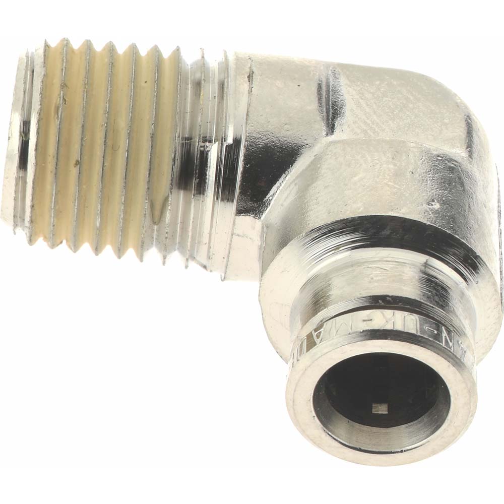 Norgren 124450428 Push-To-Connect Tube to Male & Tube to Male NPT Tube Fitting Pneufit Fixed Male Elbow, 1/4" Thread, 1/4" OD