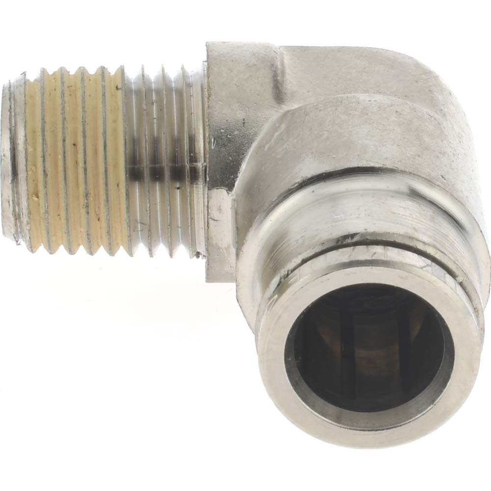 Norgren 124450628 Push-To-Connect Tube to Male & Tube to Male NPT Tube Fitting Pneufit Fixed Male Elbow, 1/4" Thread, 3/8" OD