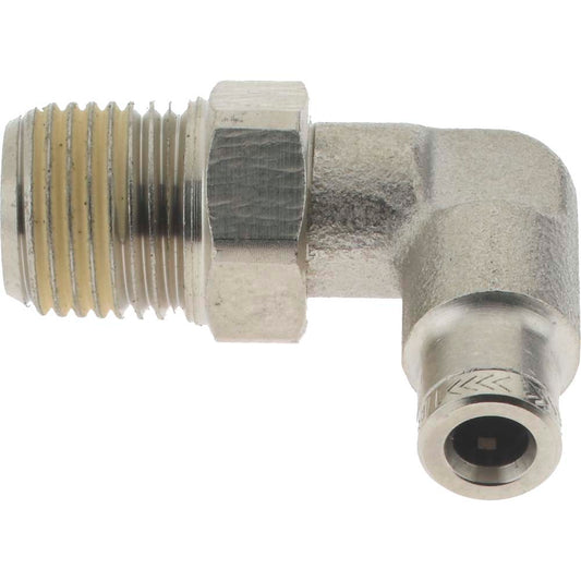Norgren 124470118 Push-To-Connect Tube to Male & Tube to Male NPT Tube Fitting Pneufit Swivel Male Elbow, 1/8" Thread, 1/8" OD